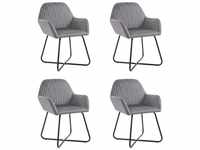 vidaXL Dining Chairs in Grey Velvet (4 Pieces)