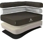 Knuffelwuff Tierbett Hundebett Marlie Lehne Rechts, Orthop&auml;disch schwarz 70 cm x 100
