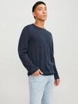 Rundhalspullover JACK & JONES "JJELEO KNIT CREW NECK NOOS", Herren, Gr. XL, blau
