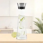 Haushalt International Wasserkaraffe Wasserkaraffe aus Glas, 1 Liter mit praktischem