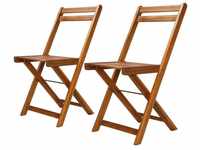 vidaXL Outdoor Bistro Chairs in Acacia (2 Pieces)