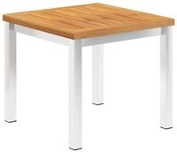 vidaXL Gartentisch Garten-Beistelltisch 45x45x38 cm Massivholz & Edelstahl...