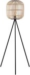 EGLO Stehlampe BORDESLEY Stehlampe, Vintage, Stahl und Holz, E27, Wohnzimmerlampe,