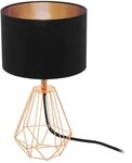 EGLO Tischleuchte CARLTON 2, Ein-/Ausschalter, ohne Leuchtmittel, Nachttischlampe,