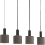 EGLO H&auml;ngeleuchte CONCESSA 1 Pendellampe, Stahl, Textil, E27, IP20, Esstischlampe,