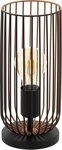 EGLO Tischleuchte ROCCAMENA Tischlampe, Nachttischlampe, schwarz, kuper, Stahl, E27,