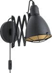 EGLO Wandleuchte TREBURLEY Wandlampe, E27, IP20, Stahl, Vintage, Wohnzimmerlampe,