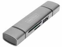 Digitus Speicherkartenleser Combo Card Reader Hub (USB-C®+USB 3.0) 1x SD, 1x