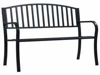 vidaXL Garden Bench With Backrest in Black Steel 125 cm