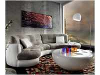 DeLife Sofa Napoli 300x95cm weiß hellgrau mit Kissen