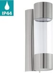EGLO Wandleuchte ROBLEDO Wandlampe, Edelstahl und Kunststoff, IP44, Au&szlig;enlampe,