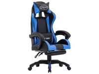vidaXL Gaming-Stuhl Kunstleder mit Fußstütze (287986-287995) schwarz/blau...