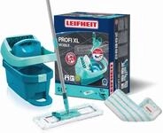 Leifheit Wischmopp Set Wischtuchpresse Profi XL Mobile mit 2x Ersatzbezug micro duo,
