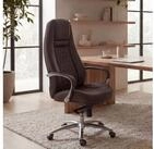 FINEBUY Chefsessel B&uuml;rostuhl Echtleder Schreibtischstuhl ergonomisch Drehstuhl