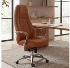 FINEBUY Chefsessel B&uuml;rostuhl Echtleder Schreibtischstuhl ergonomisch Drehstuhl