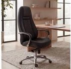 FINEBUY Chefsessel B&uuml;rostuhl Echtleder Schreibtischstuhl ergonomisch Drehstuhl
