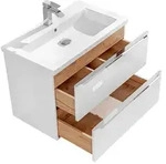 Lomadox Waschtisch TOSKANA-56, unterschrank 80cm mit Keramik- Hochglanz wei&szlig;,...