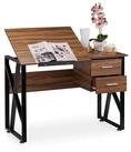 relaxdays Schreibtisch neigbar, Holz / Schwarz