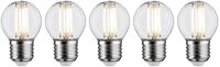 Paulmann LED-Filament 5er Pack 5W Tropfen E27 2700K klar, E27, 5 St., Warmwei&szlig;