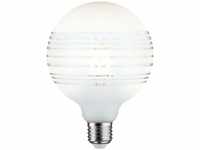 Paulmann LED-Leuchtmittel Globe 125mm Ringspiegel Weiß matt liniert, E27, 1...