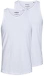 Muskelshirt JACK & JONES "JACBASIC TANKTOP 2 PACK NOOS", Herren, Gr. L, wei&szlig;,