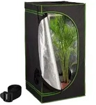 relaxdays Gew&auml;chshaus Growzelt f&uuml;r innen, 60 x 60 x 120 cm gr&uuml;n|schwarz 60...