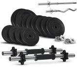 ArtSport Hantel-Set 3in1, Komplettset, 60 kg Gewichte, rutschfeste Griffe,