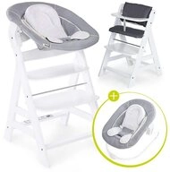 Hauck Hochstuhl Alpha Plus White - Newborn Set (Set, 4 St), Holz Babyhochstuhl...
