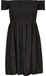 URBAN CLASSICS Shirtkleid Urban Classics Damen Ladies Smoked Off Shoulder Dress
