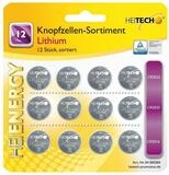 HEITECH Lithium Knopfzellen-Sortiment 12 tlg. Knopfzelle