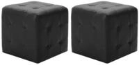 vidaXL Polsterhocker Pouf 2 Stk. Schwarz 30x30x30 cm Kunstleder (1 St)