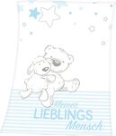 Babydecke Kleiner Lieblingsmensch, Baby Best, mit tollem Motiv und Schriftzug,