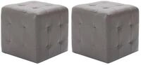 vidaXL Polsterhocker Pouf 2 Stk. Grau 30x30x30 cm Kunstleder (1 St)