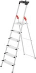 Hailo Stehleiter L80 ComfortLine, Alu-Sicherheits-Stehleiter 6 Stufen