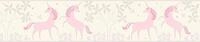 A.S. Cr&eacute;ation Bord&uuml;re Einhorn Bord&uuml;re Kinderzimmer Vlies grau rosa Borte 5m x