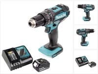 Makita Akku-Schlagbohrschrauber DHP 482 RG1 18 V 62 Nm + 1x Akku 6,0 Ah +...