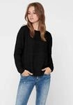 Rundhalspullover ONLY "ONLCAVIAR L/S PULLOVER KNT", Damen, Gr. S, schwarz,