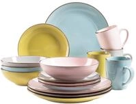 M&Auml;SER Kombiservice METALLIC RIM, Geschirr-Set, Steinzeug (16-tlg), 4 Personen,