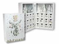 Spetebo befüllbarer Adventskalender Buch Adventskalender 30cm mit 24 Boxen...