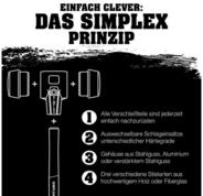 Gummihammer HALDER SIMPLEX Schonhammer &Oslash; 40 mm TPE-mid grau / Plastik rot mit