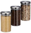 relaxdays Vorratsglas 3er Set je 1 Lit, Glas