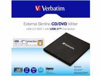 Verbatim extern für CD / DVD / M-Disc USB 3.2 USB-A / USB-C schwarz DVD-Brenner