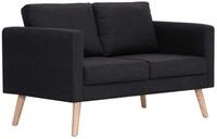 vidaXL Sofa, 2-Sitzer-Sofa Stoff Schwarz