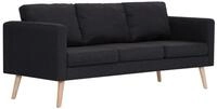 vidaXL Sofa, 3-Sitzer-Sofa Stoff Schwarz