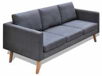 vidaXL Sofa Sofa 3-Sitzer Stoff Dunkelgrau