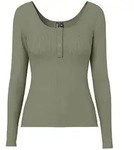 pieces Langarmshirt PCKitte (1-tlg) Plain/ohne Details gr&uuml;n XL (42)