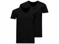 Jack & Jones T-Shirt V-Neck (2er-Pack), schwarz