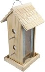 Windhager Vogelhaus Country, Futterspender aus Kiefernholz, mit Schindeldach,