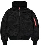 Alpha Industries Bomberjacke MA-1 ZH Back Print Kunstfaser, slim fit schwarz XXXL