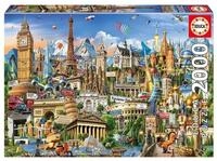 Educa Puzzle Puzzle 9217697 - Europe Landmarks - 2000 Teile Puzzle, Puzzleteile